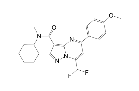 N-cyclohexyl-7-(difluoromethyl)-5-(4-methoxyphenyl)-N-methylpyrazolo[1,5-a]pyrimidine-3-carboxamide