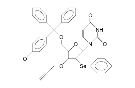 1-(5-O-<4-Monomethoxy-trityl>-3-O-<2-propynyl>-2-deoxy-2-phenylseleno-B-D-xylofuranosyl)-uracil