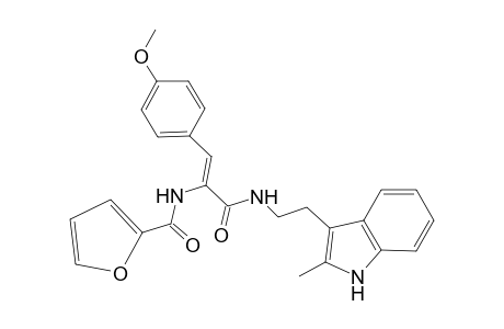 N-[(Z)-1-(4-methoxyphenyl)-3-[2-(2-methyl-1H-indol-3-yl)ethylamino]-3-oxidanylidene-prop-1-en-2-yl]furan-2-carboxamide