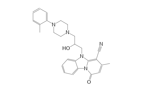 5-{2-hydroxy-3-[4-(2-methylphenyl)-1-piperazinyl]propyl}-3-methyl-1-oxo-1,5-dihydropyrido[1,2-a]benzimidazole-4-carbonitrile