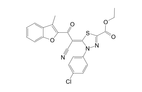Ethyl 4-(4-chlorophenyl)-5-(1-cyano-2-(3-methylbenzofuran-2-yl)-2-oxoethylidene)-4,5-dihydro-1,3,4-thiadiazole-2-carboxylate
