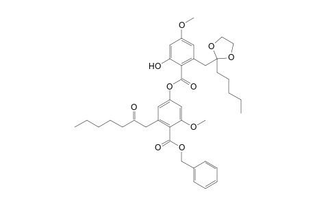benzyl 4-[2'-hydroxy-4'-methoxy-6'-{(2''-pentyl-1'',3''-dioxolan-2''-yl)methyl}benzoyloxy]-2-methoxy-6-(2-oxoheptyl)benzoate