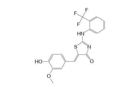(5Z)-5-(4-hydroxy-3-methoxybenzylidene)-2-[2-(trifluoromethyl)anilino]-1,3-thiazol-4(5H)-one