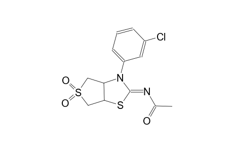 N-((2Z)-3-(3-chlorophenyl)-5,5-dioxidotetrahydrothieno[3,4-d][1,3]thiazol-2(3H)-ylidene)acetamide