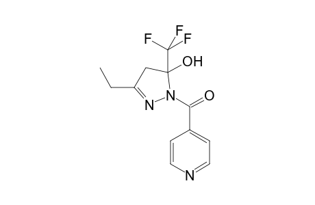 3-Ethyl-1-isonicotinoyl-5-(trifluoromethyl)-4,5-dihydro-1H-pyrazol-5-ol