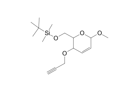 Methyl 2,3-Dideoxy-4-O-propargyl-6-O-(tert-butyldimethylsilyl)-.alpha.-D-erythro-hex-2-enopyranoside