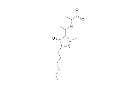 4-[1-(1-CARBOXYETHYL)-AMINOETHYLIDENE]-1-(N-HEXYL)-3-METHYL-2-PYRAZOLIN-5-ONE