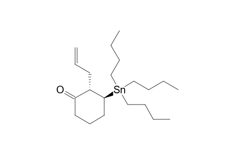 Cyclohexanone, 2-(2-propenyl)-3-(tributylstannyl)-, trans-