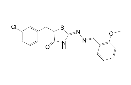 benzaldehyde, 2-methoxy-, [(2E)-5-[(3-chlorophenyl)methyl]-4-oxothiazolidinylidene]hydrazone