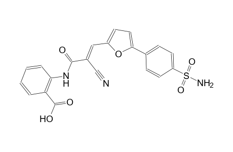 2-[((2E)-3-{5-[4-(aminosulfonyl)phenyl]-2-furyl}-2-cyano-2-propenoyl)amino]benzoic acid