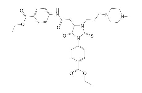 ethyl 4-{4-{2-[4-(ethoxycarbonyl)anilino]-2-oxoethyl}-3-[3-(4-methyl-1-piperazinyl)propyl]-5-oxo-2-thioxo-1-imidazolidinyl}benzoate