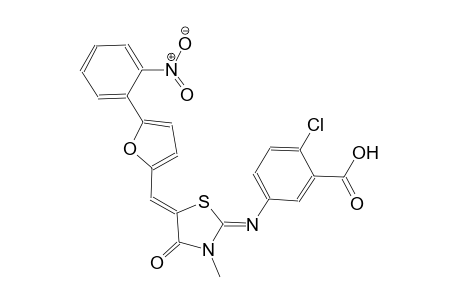 2-chloro-5-[((2Z,5Z)-3-methyl-5-{[5-(2-nitrophenyl)-2-furyl]methylene}-4-oxo-1,3-thiazolidin-2-ylidene)amino]benzoic acid