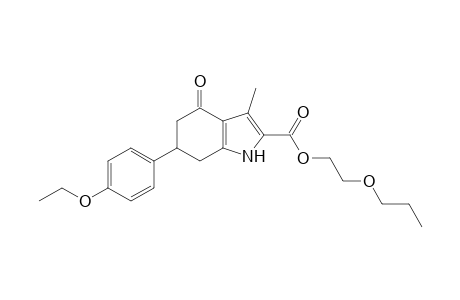 1H-Indole-2-carboxylic acid, 6-(4-ethoxyphenyl)-3-methyl-4-oxo-4,5,6,7-tetrahydro-, 2-propoxyethyl ester