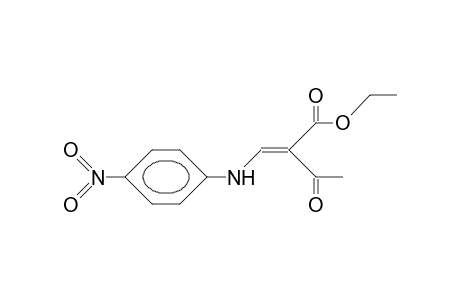 2-Acetyl-trans-3-(4-nitro-anilino)-propenoic acid, ethyl ester