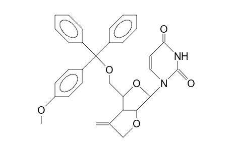 1-(5-O-<4-Monomethoxy-trityl>-3-deoxy-3-C,2-O-<1-methylene-ethylene>-B-D-lyxofuranosyl)-uracil