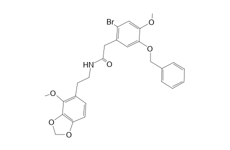 2-(2-bromanyl-4-methoxy-5-phenylmethoxy-phenyl)-N-[2-(4-methoxy-1,3-benzodioxol-5-yl)ethyl]ethanamide