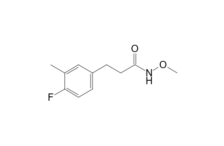 3-(4-fluoranyl-3-methyl-phenyl)-N-methoxy-propanamide