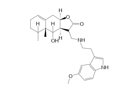 (3S,3aS,4S,4aR,5S,9aR)-4-hydroxy-3-({[2-(5-methoxy-1H-indol-3-yl)ethyl]amino}methyl)-4a,5-dimethyl-3a,4,4a,5,6,7,9,9a-octahydronaphtho[2,3-b]furan-2(3H)-one
