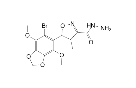 3-isoxazolecarboxylic acid, 5-(6-bromo-4,7-dimethoxy-1,3-benzodioxol-5-yl)-4,5-dihydro-4-methyl-, hydrazide