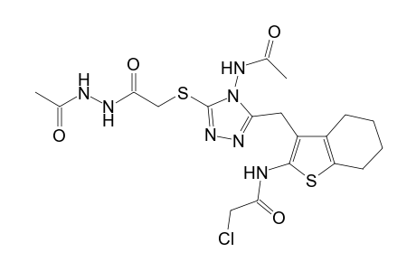 N-(3-{4-Acetylamino-5-[2-(N'-acetyl-hydrazino)-2-oxo-ethylsulfanyl]-4H-[1,2,4]triazol-3-ylmethyl}-4,5,6,7-tetrahydro-benzo[b]thiophen-2-yl)-2-chloro-acetamide