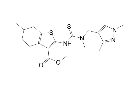 methyl 2-({[[(1,3-dimethyl-1H-pyrazol-4-yl)methyl](methyl)amino]carbothioyl}amino)-6-methyl-4,5,6,7-tetrahydro-1-benzothiophene-3-carboxylate