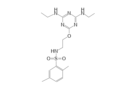N-(2-{[4,6-bis(ethylamino)-1,3,5-triazin-2-yl]oxy}ethyl)-2,5-dimethylbenzenesulfonamide