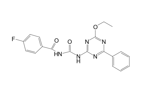 N-[(4-ethoxy-6-phenyl-1,3,5-triazin-2-yl)carbamoyl]-4-fluoranyl-benzamide