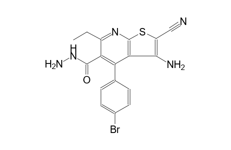 thieno[2,3-b]pyridine-5-carboxylic acid, 3-amino-4-(4-bromophenyl)-2-cyano-6-ethyl-, hydrazide
