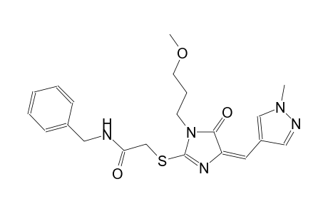 N-benzyl-2-({(4E)-1-(3-methoxypropyl)-4-[(1-methyl-1H-pyrazol-4-yl)methylene]-5-oxo-4,5-dihydro-1H-imidazol-2-yl}sulfanyl)acetamide