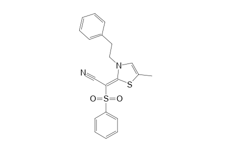 2-(5-METHYL-3-PHENETHYL-THIAZOLIDIN-2-YLIDENE)-2-PHENYL-SULFONYL-ACETONITRILE