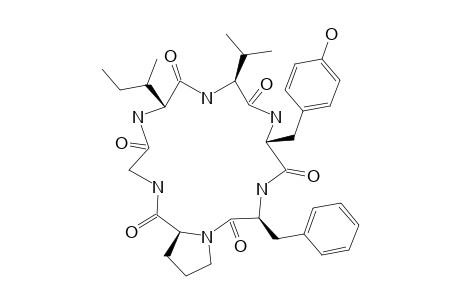 DIANTHIN-C;CYCLO-(GLY-(1)-PRO-(2)-PHE-(3)-TYR-(4)-VAL-(5)-ILE-(6))