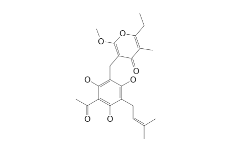 5-[3-acetyl-2,4,6-trihydroxy-5-(3-methylbut-2-enyl)benzyl]-2-ethyl-6-methoxy-3-methyl-pyran-4-one