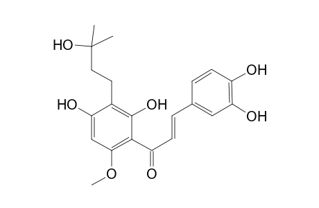 2',3,4,4'-Tetrahydroxy-3'-(3''-hydroxy-methylbutyl)-6'-methoxychalcone, 3-hydroxyxanthohumol H