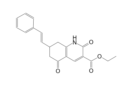 3-quinolinecarboxylic acid, 1,2,5,6,7,8-hexahydro-2,5-dioxo-7-[(E)-2-phenylethenyl]-, ethyl ester