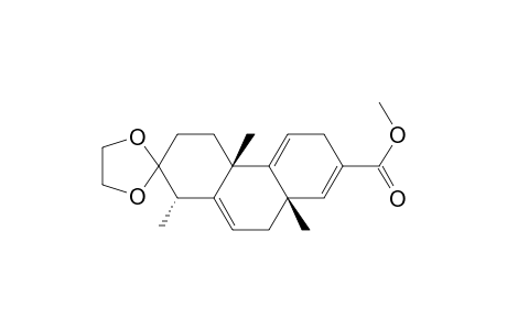 Spiro[1,3-dioxolane-2,2'(1'H)-phenanthrene]-7'-carboxylic acid, 3',4',4'a,6',8'a,9'-hexahydro-1',4'a,8'a-trimethyl-, methyl ester, (1'.alpha.,4'a.beta.,8'a.beta.)-(.+-.)-