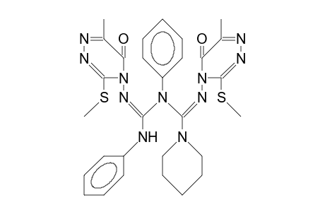 2,4-Bis(6-methyl-3-methylthio-5-oxo-4,5-dihydro-1,2,4-triazin-4-yl)-5,5-pentamethylene-1,3-diphenyl-biguanide