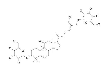 JINFUSHANOSIDE_C;27-HYDROXY-3-O-(BETA-D-GLUCOPYRANOSYL)-26-O-(BETA-D-GLUCOPYRANOSYL)-CUCURBIT-5,24-DIEN-11-ONE