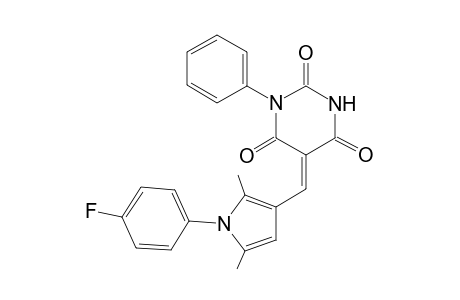 5-[1-(4-fluoro-phenyl)-2,5-dimethyl-1H-pyrrol-3-ylmethylene]-1-phenyl-pyrimidine-2,4,6-trione