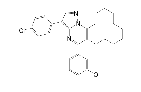 cyclododeca[e]pyrazolo[1,5-a]pyrimidine, 3-(4-chlorophenyl)-6,7,8,9,10,11,12,13,14,15-decahydro-5-(3-methoxyphenyl)-