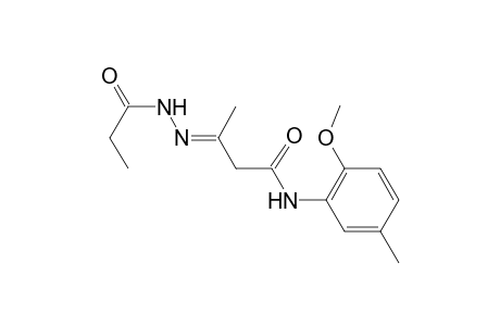 (3E)-N-(2-Methoxy-5-methylphenyl)-3-(propionylhydrazono)butanamide