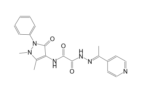 N-(1,5-dimethyl-3-oxo-2-phenyl-2,3-dihydro-1H-pyrazol-4-yl)-2-oxo-2-{(2E)-2-[1-(4-pyridinyl)ethylidene]hydrazino}acetamide
