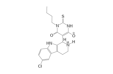 1-butyl-5-(6-chloro-2,3,4,9-tetrahydro-1H-pyrido[3,4-b]indol-2-ium-1-yl)-6-oxo-2-thioxo-1,2,3,6-tetrahydropyrimidin-4-olate