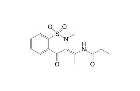 N-[(1Z)-1-(2-methyl-1,1-dioxido-4-oxo-2H-1,2-benzothiazin-3(4H)-ylidene)ethyl]propanamide