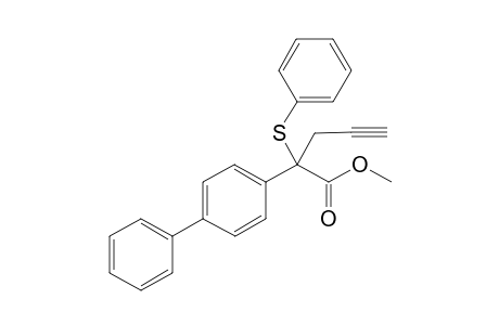 Methyl 2-(p-phenyl-phenyl)-2-(phenylthio)pent-4-ynoate