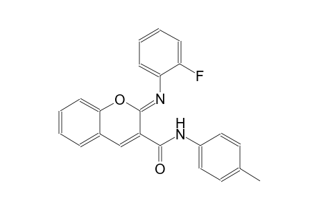 (2Z)-2-[(2-fluorophenyl)imino]-N-(4-methylphenyl)-2H-chromene-3-carboxamide