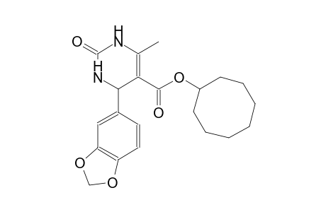 cyclooctyl 4-(1,3-benzodioxol-5-yl)-6-methyl-2-oxo-1,2,3,4-tetrahydro-5-pyrimidinecarboxylate