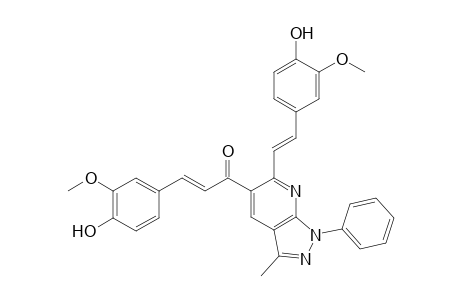 1-(6-(4-Hydroxy-3-methoxystyryl)-3-methyl-1-phenyl-1Hpyrazolo[3,4-b]pyrid-in-5-yl)-3-(4-hydroxy-3-methoxyphenyl)prop-2-en-1-one