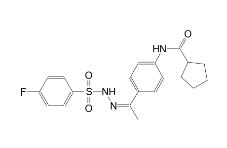 N-(4-{(1Z)-N-[(4-fluorophenyl)sulfonyl]ethanehydrazonoyl}phenyl)cyclopentanecarboxamide