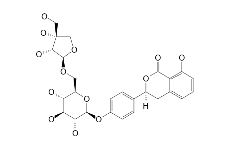 3S-HYDRANGENOL-4'-O-APIOSYLGLUCOPYRANOSIDE;3S-HYDRANGENOL-4'-O-APIOFURANOSYL-(1->6)-BETA-D-GLUCOPYRANOSIDE