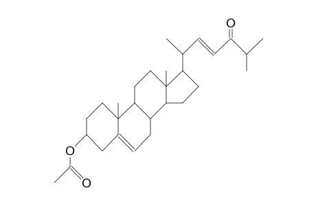 (20S,22E)-24-Oxo-5,22-cholestadien-3b-yl acetate